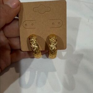 Vintage Napier Textured Gold Earrings